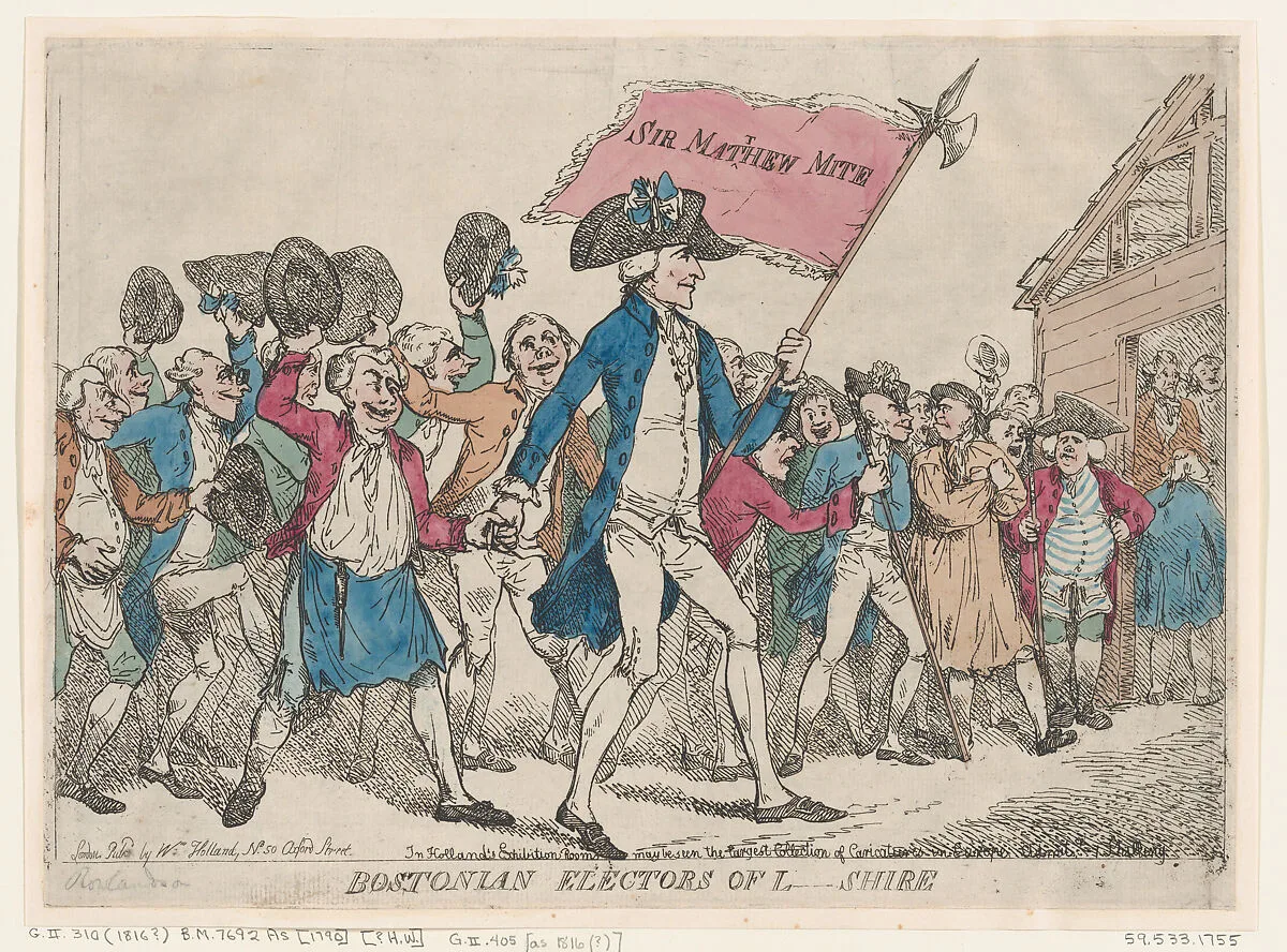 Bostonian Electors of L-Shire — Thomas Fydell|Thomas Rowlandson|General Richard Smith