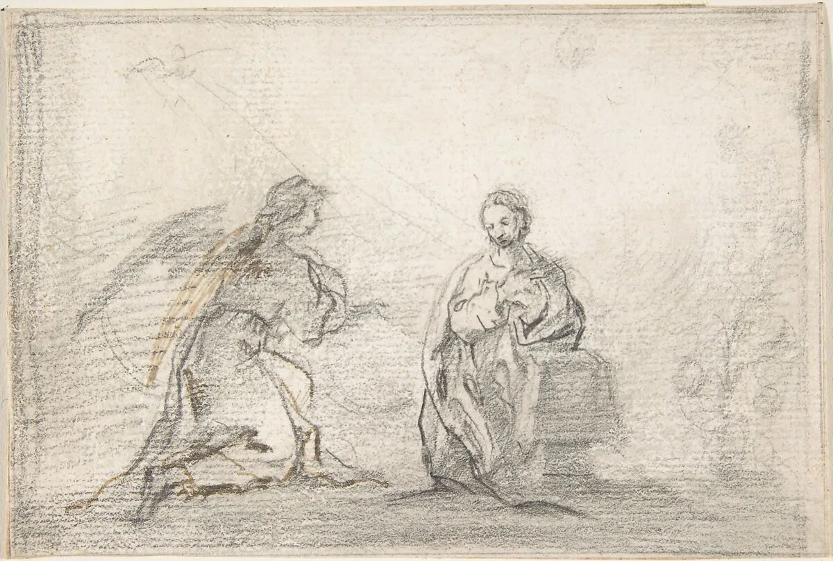 The Annunciation (Angel Approaching from Left) — Anonymous, Spanish, School of Seville, 17th century|Pedro Duque Cornejo