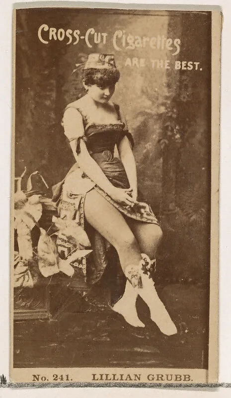 Card Number 241, Lillian Grubb, from the Actors and Actresses series (N145-2) issued by Duke Sons & Co. to promote Cross Cut Cigarettes — W. Duke, Sons & Co.