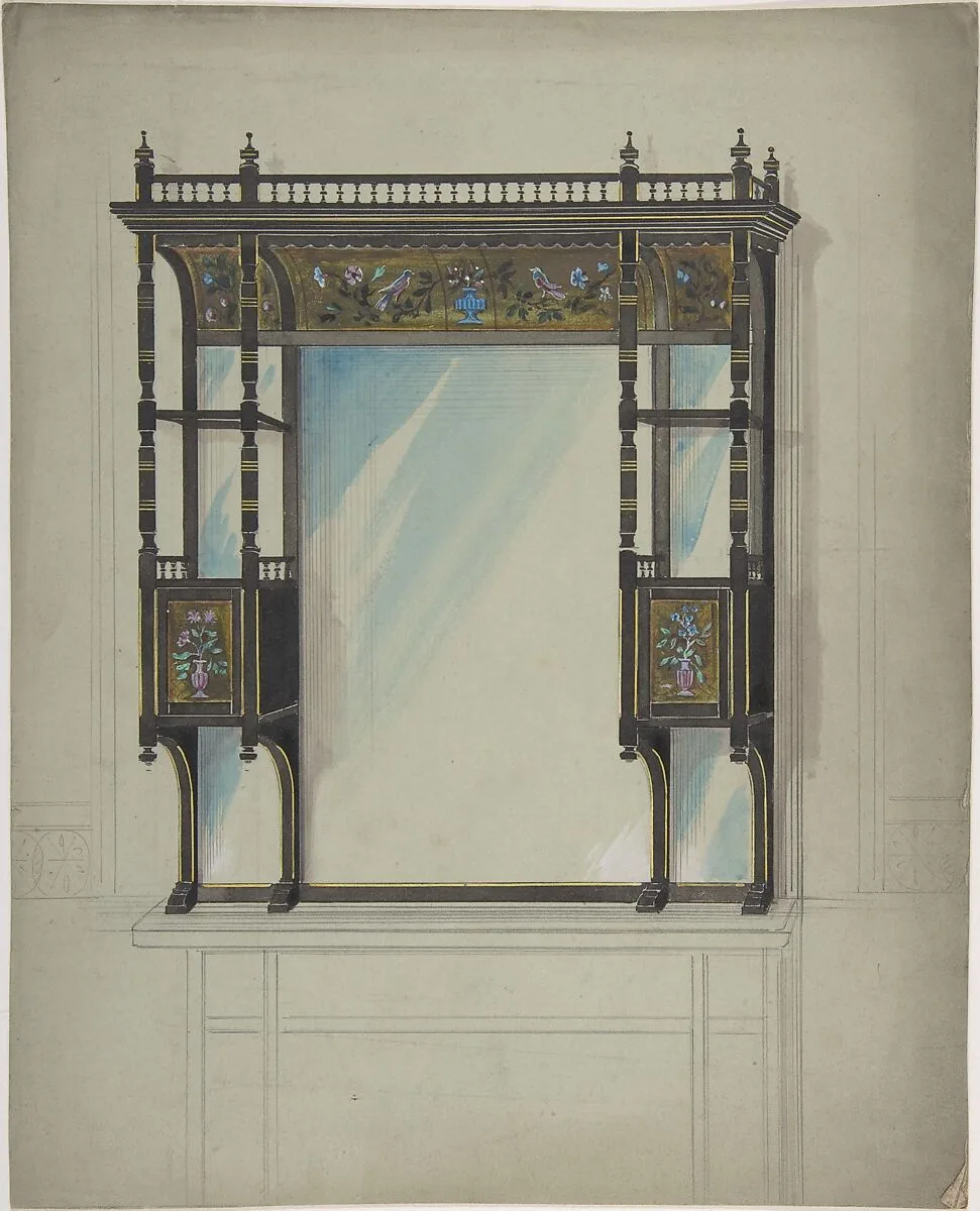 Design for a Mirror over a Mantel — Anonymous, British, 19th century