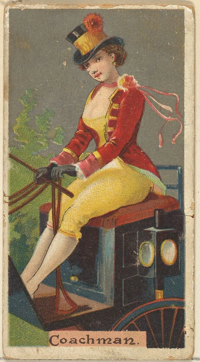 Coachman, from the Occupations for Women series (N166) for Old Judge and Dogs Head Cigarettes — Goodwin & Company