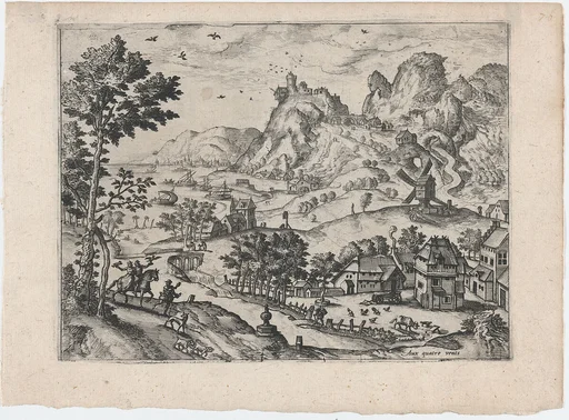 Mountain Landscape with Falconers
