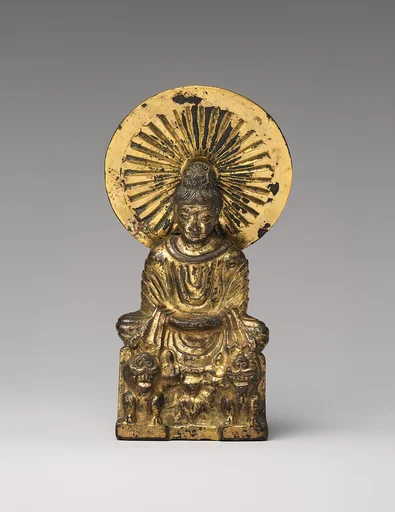十六國時代 鎏金青銅釋迦牟尼佛坐像|Seated Buddha, probably Shakyamuni (Shijiamouni)