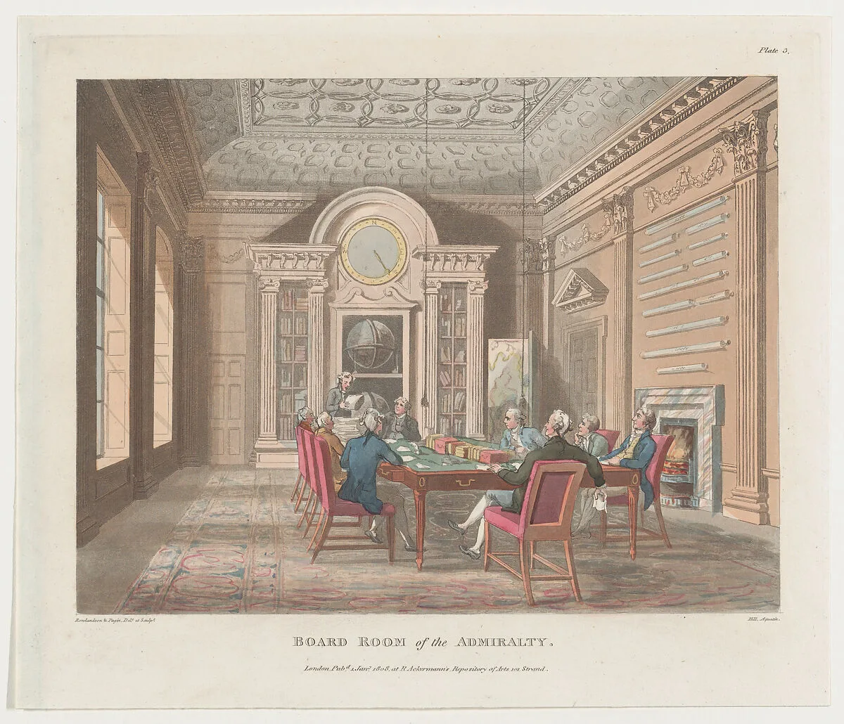 Board Room of the Admiralty — Thomas Rowlandson|Auguste Charles Pugin|Rudolph Ackermann, London|John Hill