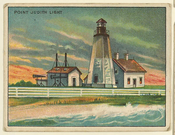 Point Judith Light, from the "Lighthouse Series" (T77), issued with Hassan Cigarettes by the American Tobacco Company — American Tobacco Company