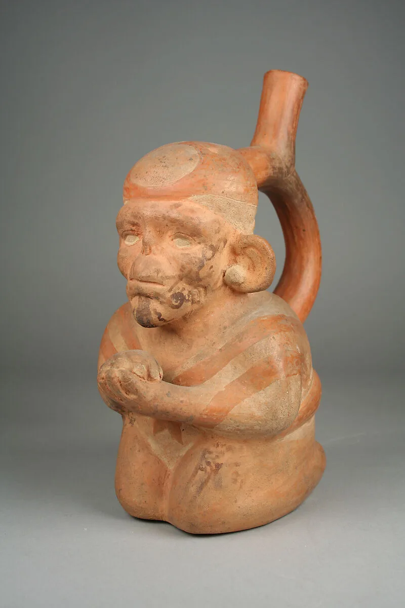 Stirrup Spout Bottle with Kneeling Leper — Unknown