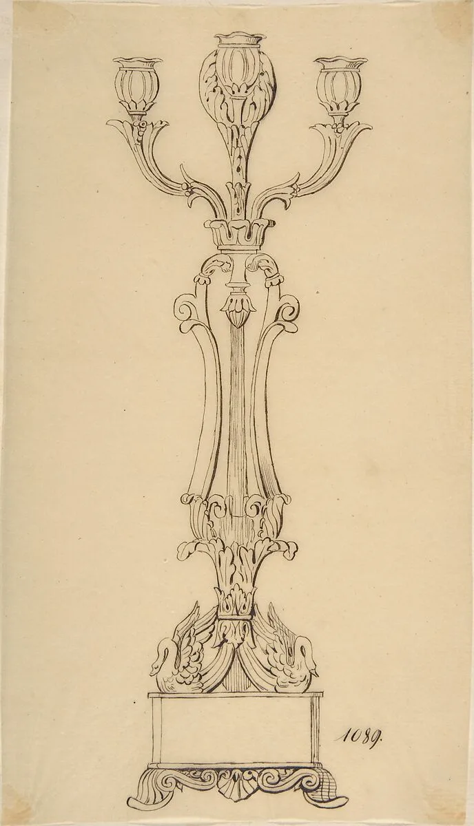 Design for a Candelabra — Anonymous, French, 19th century