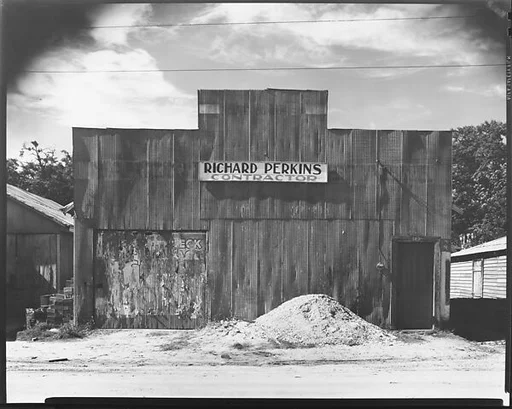 [Corrugated Tin Façade of Contractor's Office, Moundville, Alabama]