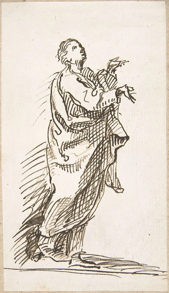 Standing Saint (Apostle?) — Pedro Duque Cornejo|Anonymous, Spanish, School of Seville, 17th century