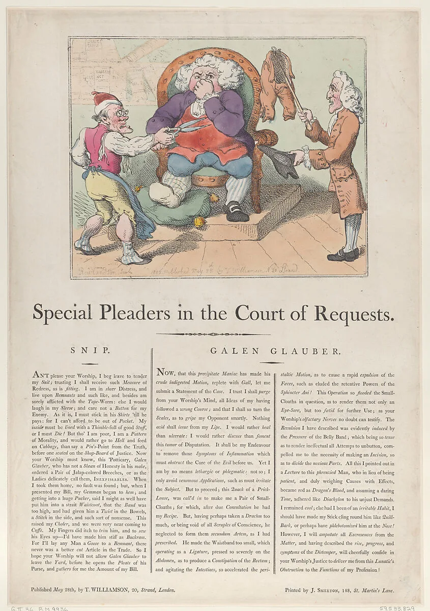 Special Pleaders in the Court of Requests — Joseph Smeeton|George Murgatroyd Woodward|Thomas Williamson|Thomas Rowlandson