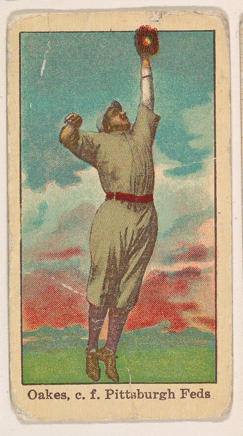 Oakes, Center Field, Pittsburgh, Federal League, from the Baseball Players series (D303), issued by the General Baking Company — General Baking Company