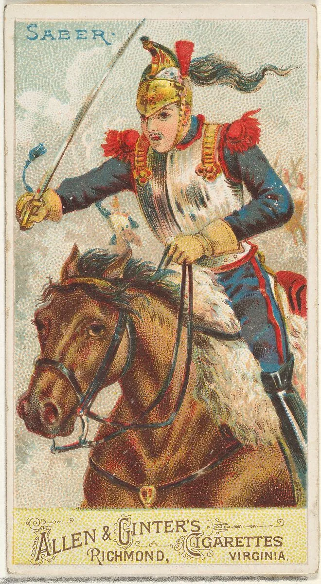 Saber, from the Arms of All Nations series (N3) for Allen & Ginter Cigarettes Brands — Allen & Ginter