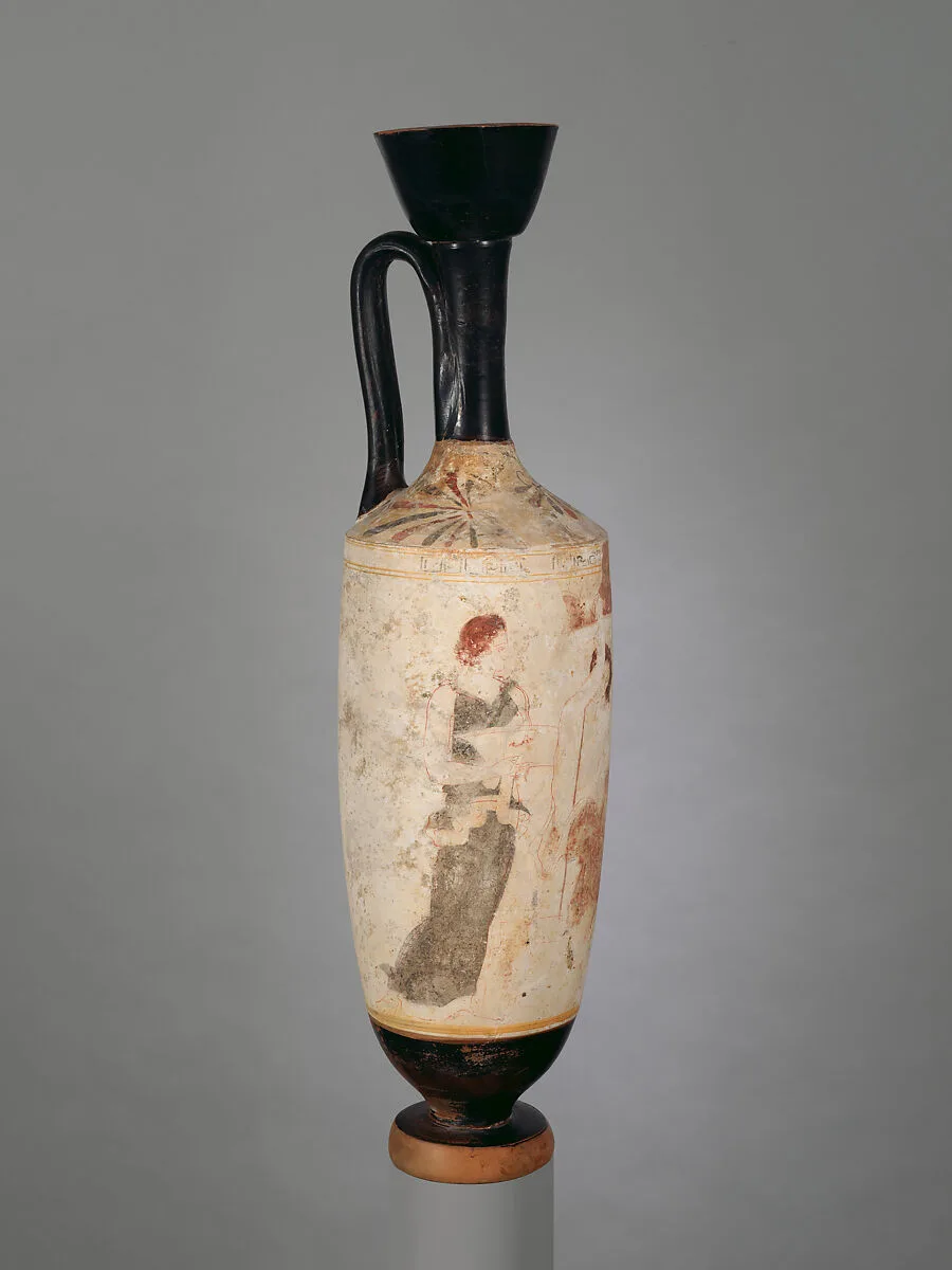 Terracotta lekythos (oil flask) — Group R