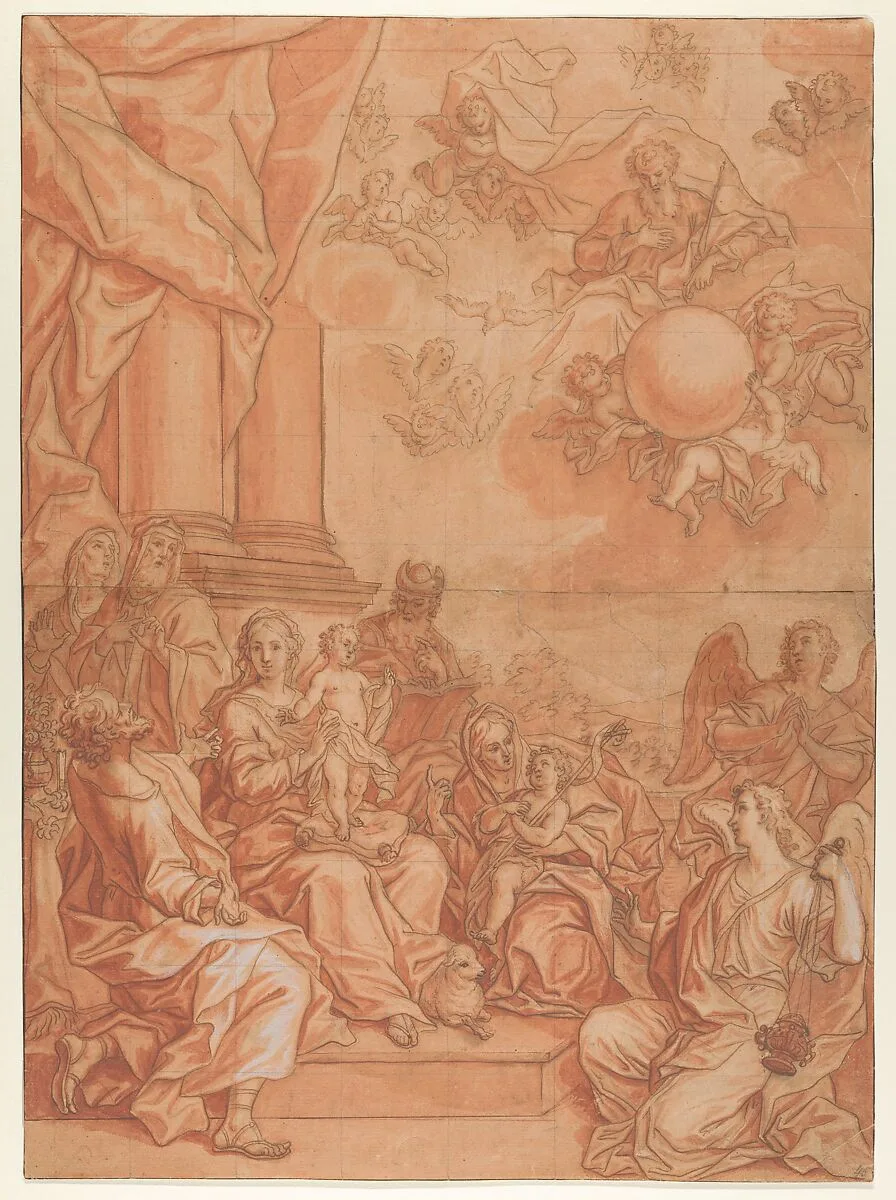The Virgin and Child with Saints and Angels, and God the Father in the Sky — Johann Lorenz Haid