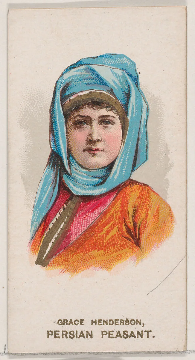 Grace Henderson Dressed as Persian Peasant, from the set Actors and Actresses, Second Series (N71) for Duke brand cigarettes — W. Duke, Sons & Co.|Knapp & Company