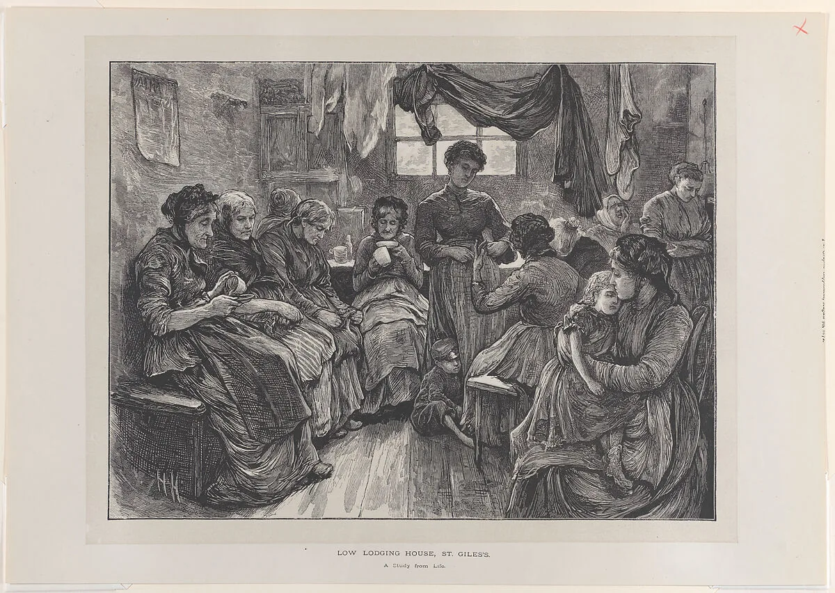 Low Lodging House, St. Giles's; A Study from Life, from "The Graphic," vol. 6 — Sir Hubert von Herkomer