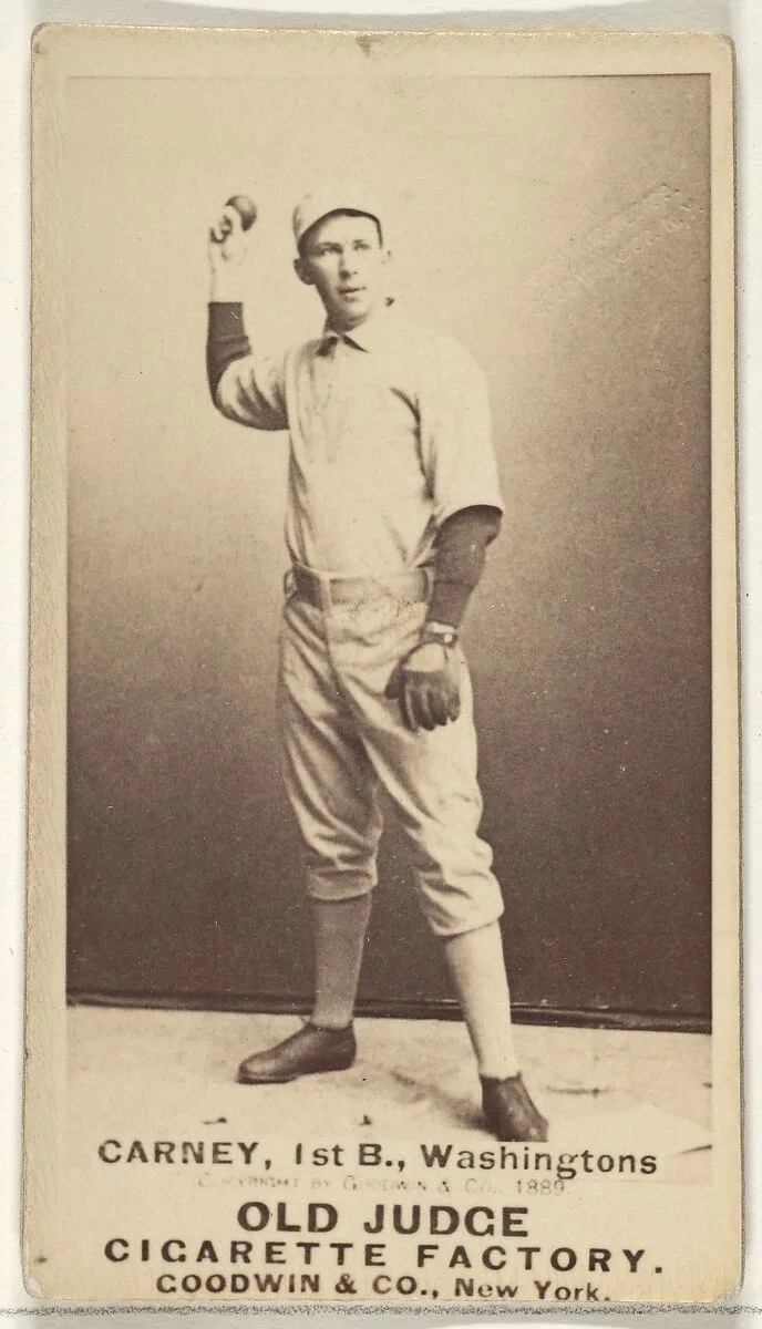 John Joseph "Handsome Jack" Carney, 1st Base, Washington Nationals, from the Old Judge series (N172) for Old Judge Cigarettes — Goodwin & Company