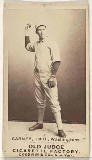 John Joseph "Handsome Jack" Carney, 1st Base, Washington Nationals, from the Old Judge series (N172) for Old Judge Cigarettes