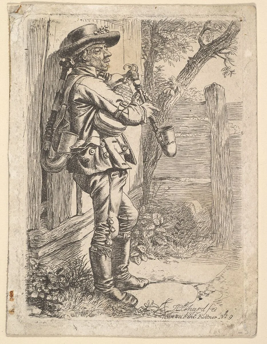 Peasant with a Rake — Johann Christoph Erhard