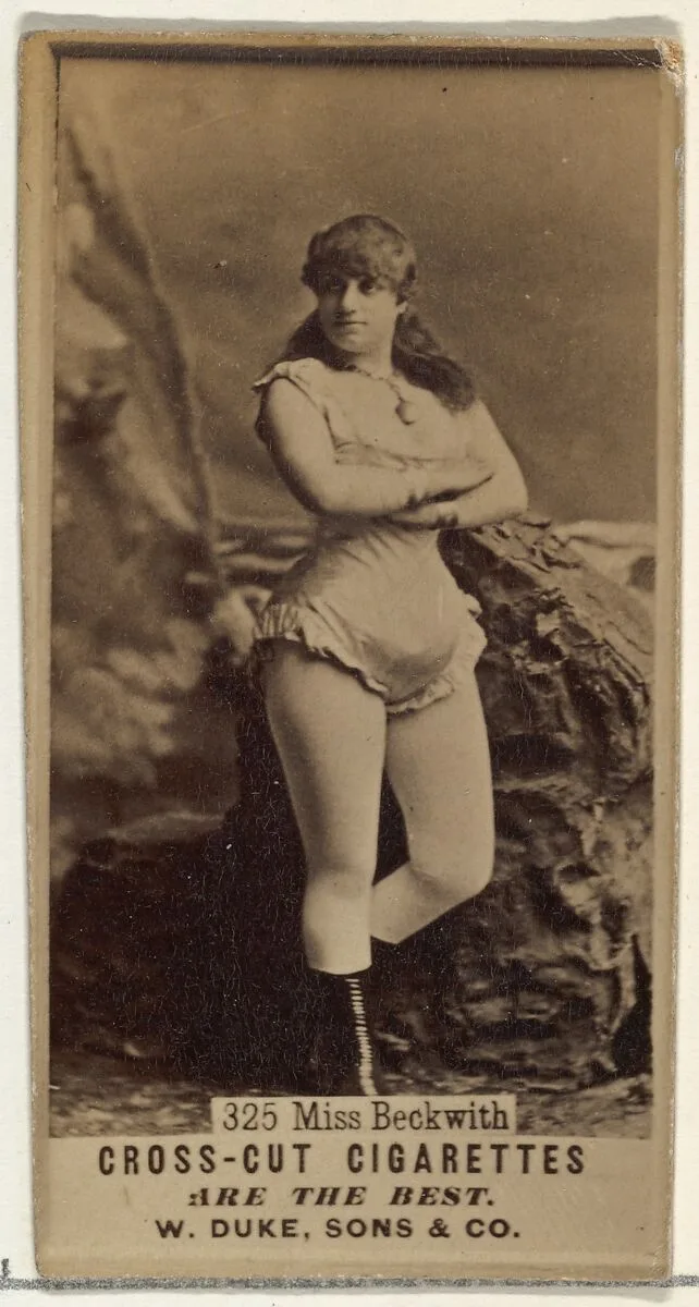 Card Number 325, Miss Beckwith, from the Actors and Actresses series (N145-3) issued by Duke Sons & Co. to promote Cross Cut Cigarettes — W. Duke, Sons & Co.