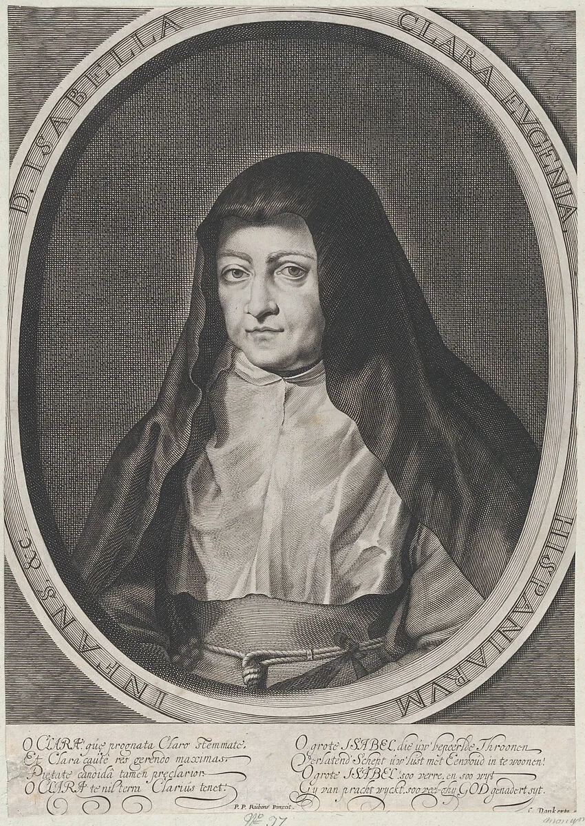 Portrait of Archduchess Isabella Clara Eugenia, Spanish Regent of the Low Countries, as a Nun — Anonymous|Peter Paul Rubens|Cornelis Danckertsz. I|Infanta Isabella Clara Eugenia