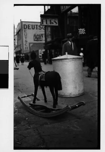 [Hobby Horse on Sidewalk, New York City]