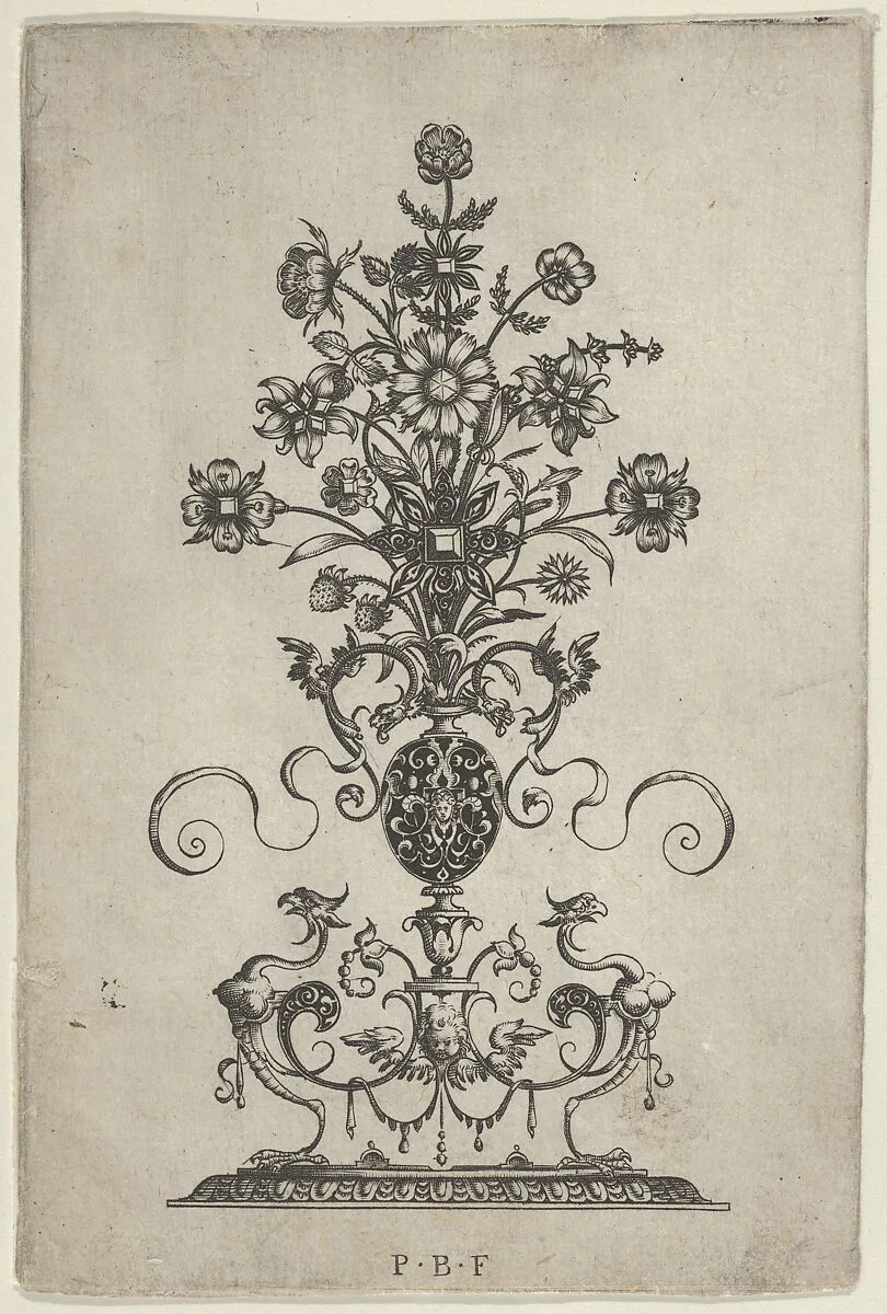 Vertical Panel with Design for a Pendant, from Ars His Myronis Nobilis Effingitus Pagellulis — Paul Birckenhultz