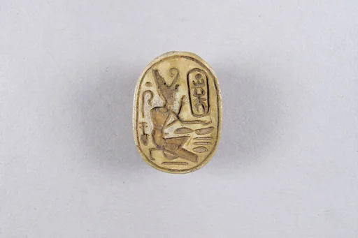Scarab with a Kneeling Pharaoh and the Name Menkheperre (Thutmose III)