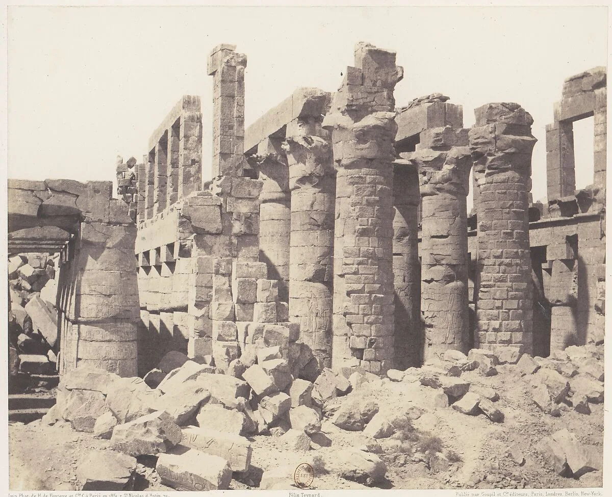 Karnak (Thèbes), Palais - Salle Hypostyle - Vue Générale Prise du Point Q — Félix Teynard|Imprimerie Photographique de H. de Fonteny et Cie