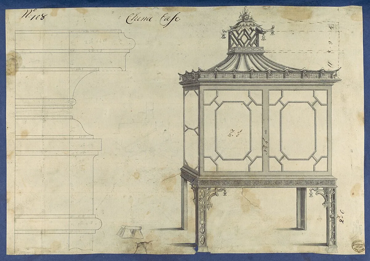 China Case, from Chippendale Drawings, Vol. II — Thomas Chippendale