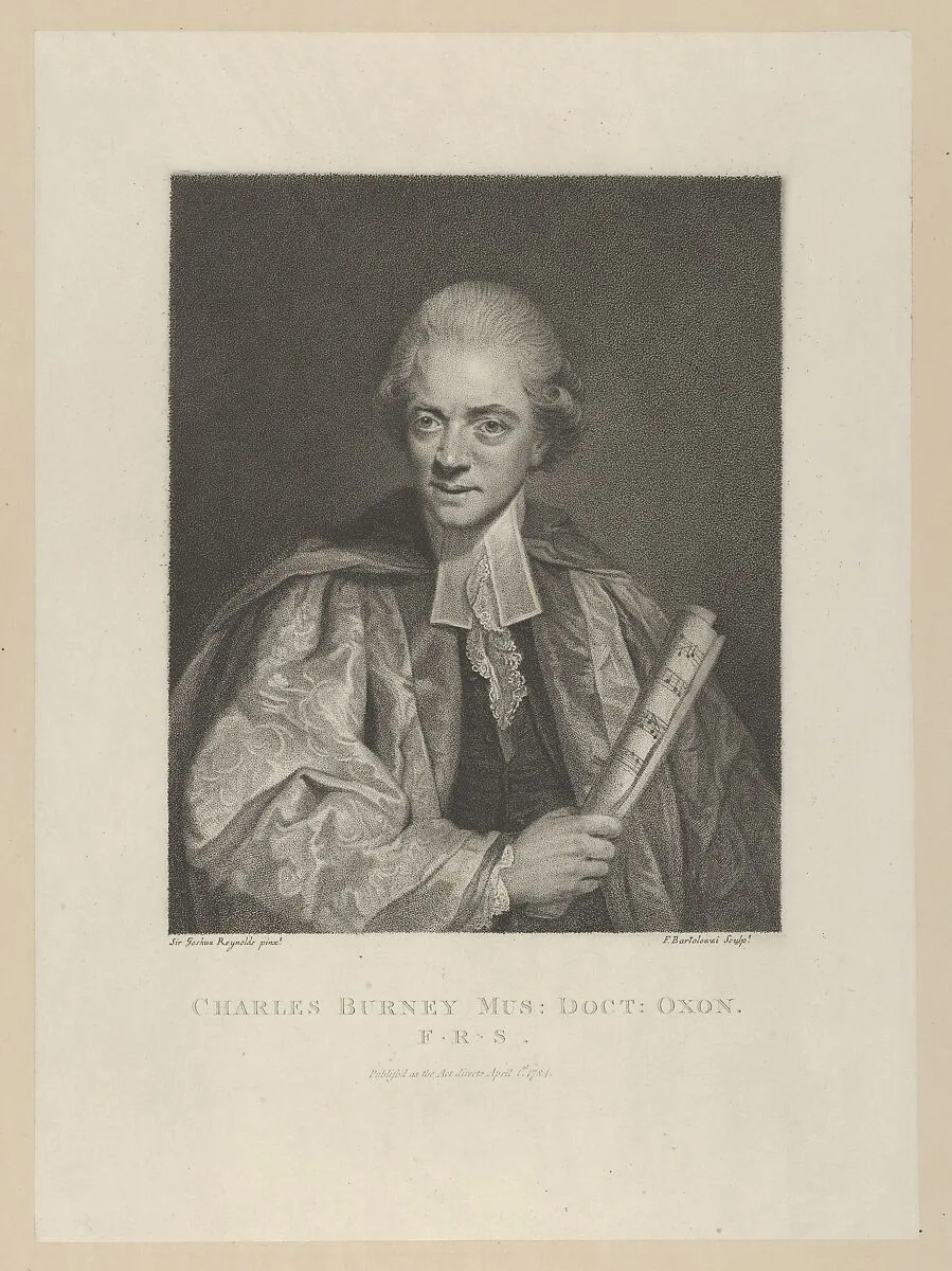 Charles Burney — Francesco Bartolozzi|Sir Joshua Reynolds|Charles Burney