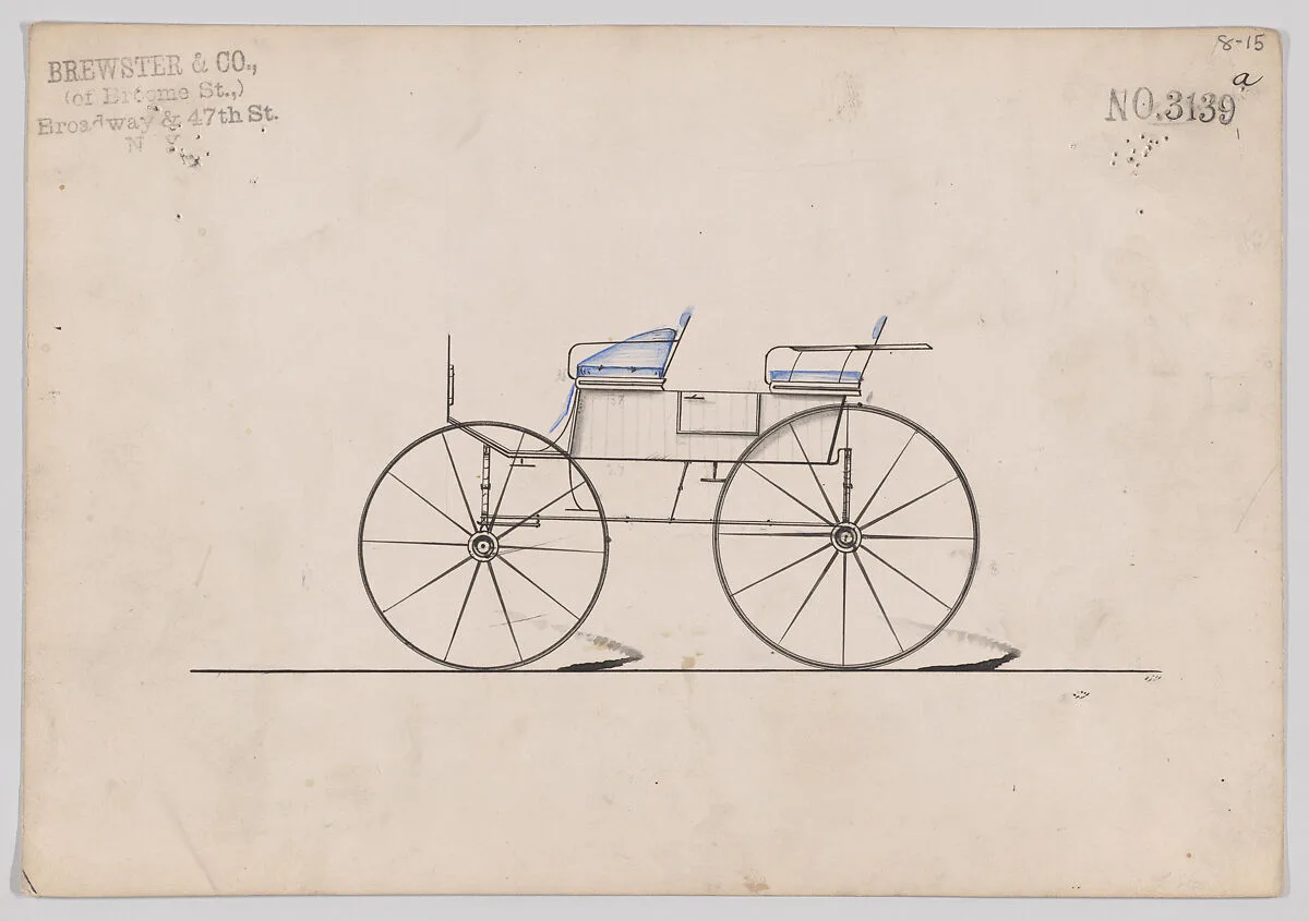 Design for 4 seat Phaeton, no top, no. 3139a — Brewster & Co.