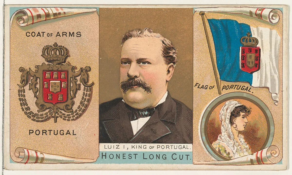 Luiz I, King of Portugal, from the Rulers, Flags, and Coats of Arms series (N126-1) issued by W. Duke, Sons & Co. — W. Duke, Sons & Co.