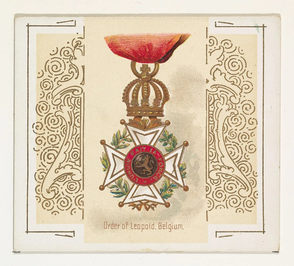 Order of Leopold, Belgium, from the World's Decorations series (N44) for Allen & Ginter Cigarettes — Allen & Ginter|Lindner, Eddy & Claus