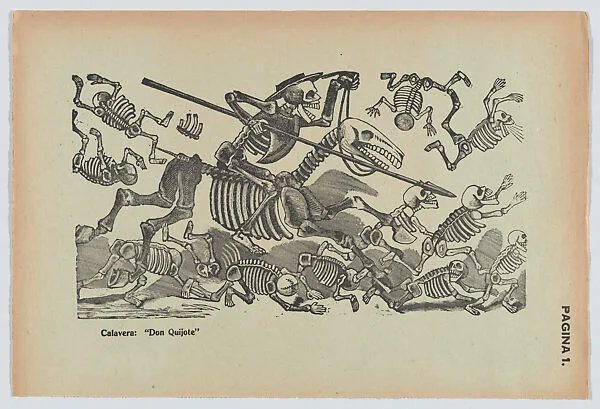 Page 1: The calavera of Don Quijote, from '36 Grabados' (Mexico, 1943) — José Guadalupe Posada|Arsacio Vanegas Arroyo