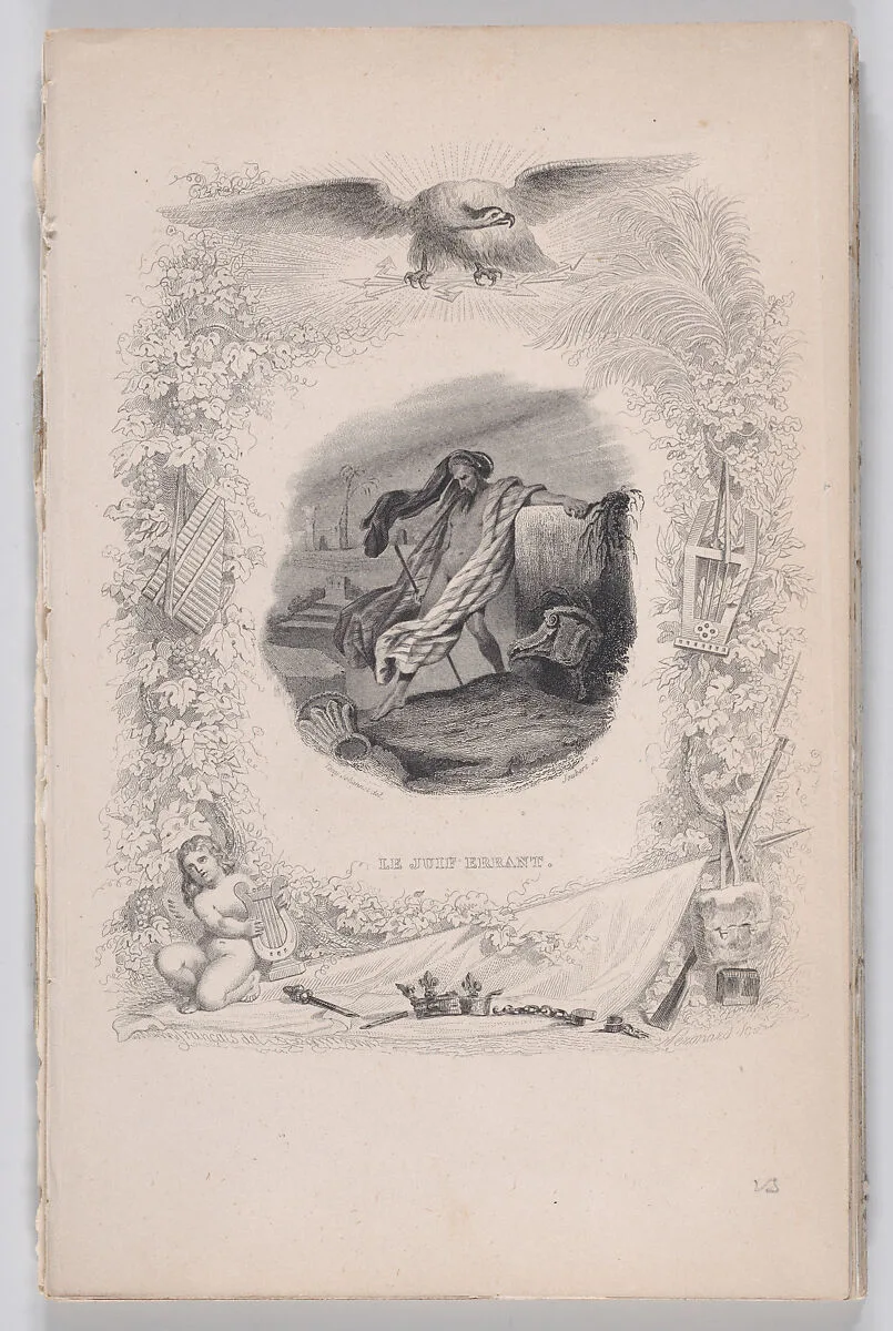 "The Wandering Jew" from The Songs of Béranger — Joubert|Pierre Jean de Béranger|Melchior Péronard|Tony Johannot|Fournier & Perrotin|François-Louis Français