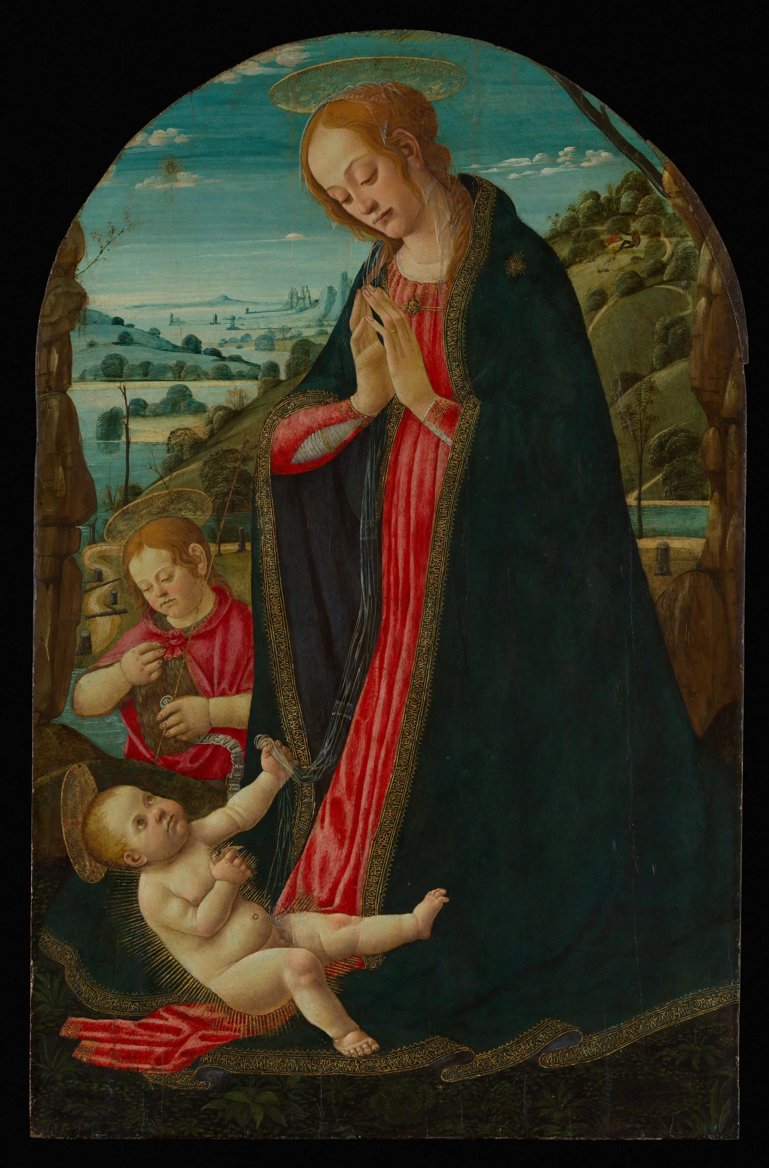 The Virgin Adoring the Child with the Infant Saint John the Baptist — Jacopo di Arcangelo (called Jacopo del Sellaio)