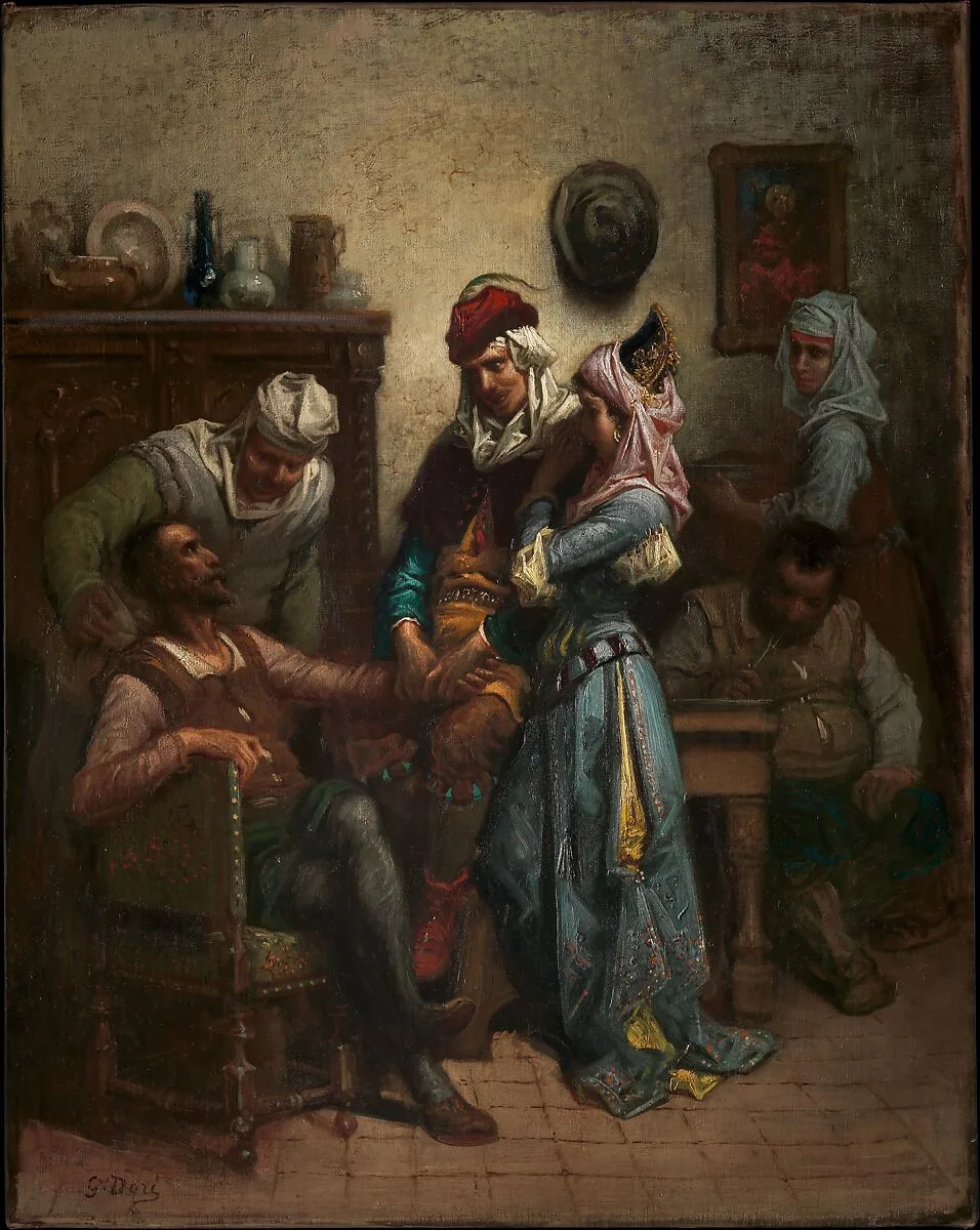 Don Quixote and Sancho Panza Entertained by Basil and Quiteria — Gustave Doré