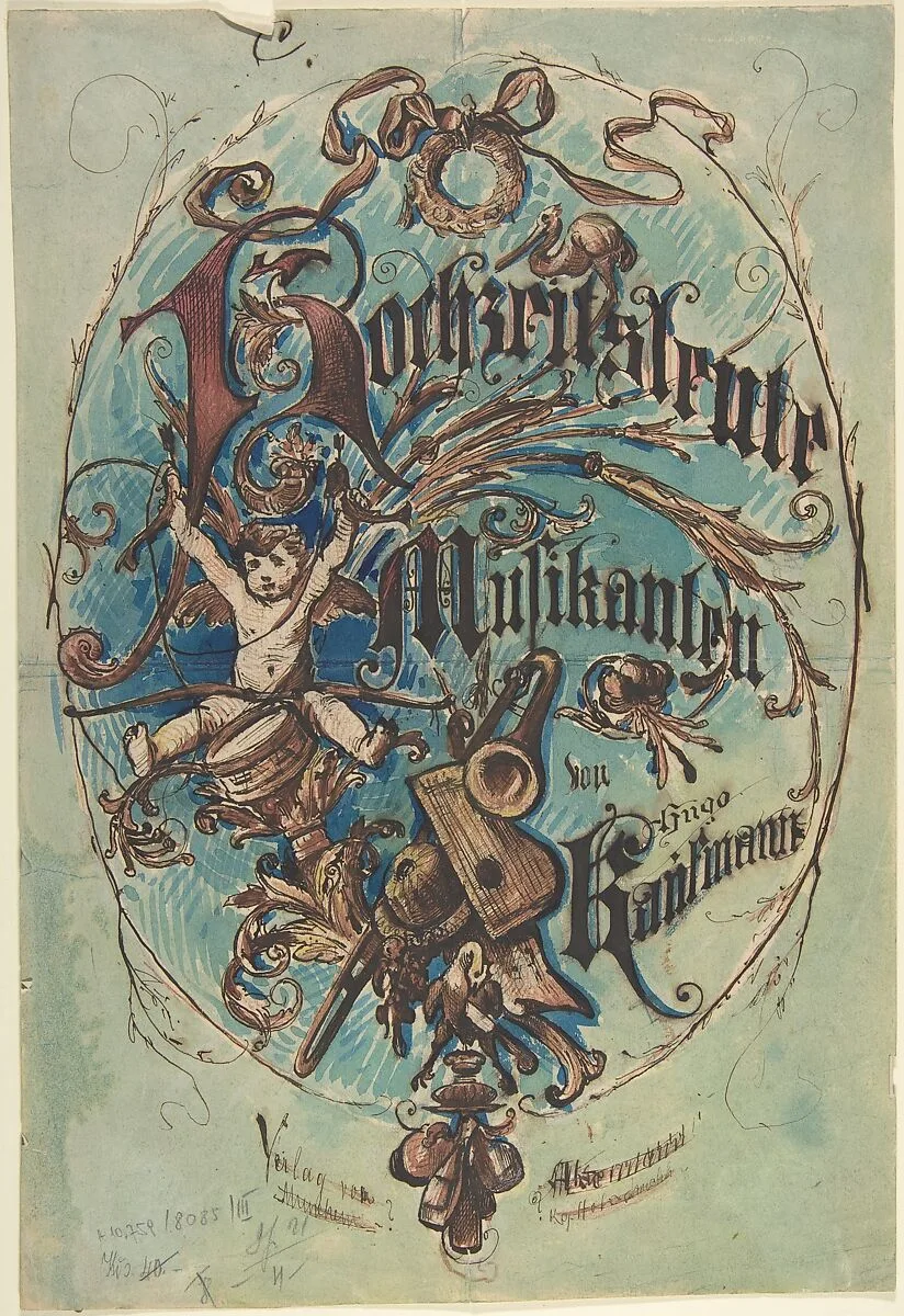 Design for a Title Page Sheet Music — Anonymous, German, 19th century