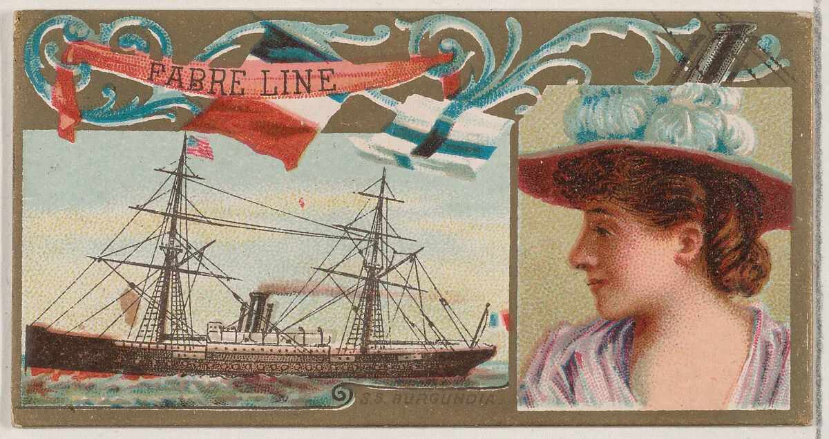 Steamship Burgundia, Fabre Line, from the Ocean and River Steamers series (N83) for Duke brand cigarettes — W. Duke, Sons & Co.