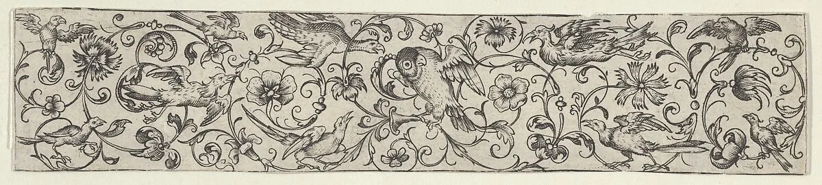 Frieze with Birds Perched on Scrolling Tendrils — Hieronymus Bang