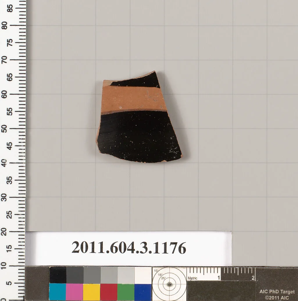 Terracotta fragment of a mastoid (drinking cup with narrow base) or a kyathos (cup-shaped ladle) — Unknown