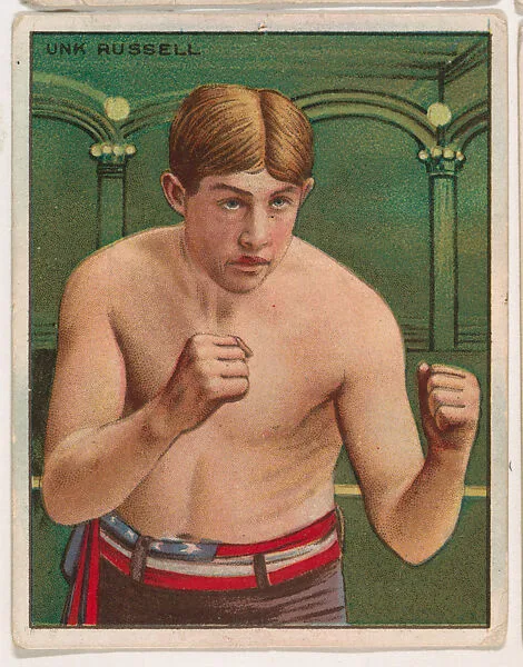 Unk Russell, from the Champion Pugilists series (T219), issued by Mecca and Hassan Cigarettes — Hassan Cigarettes|Mecca Cigarettes