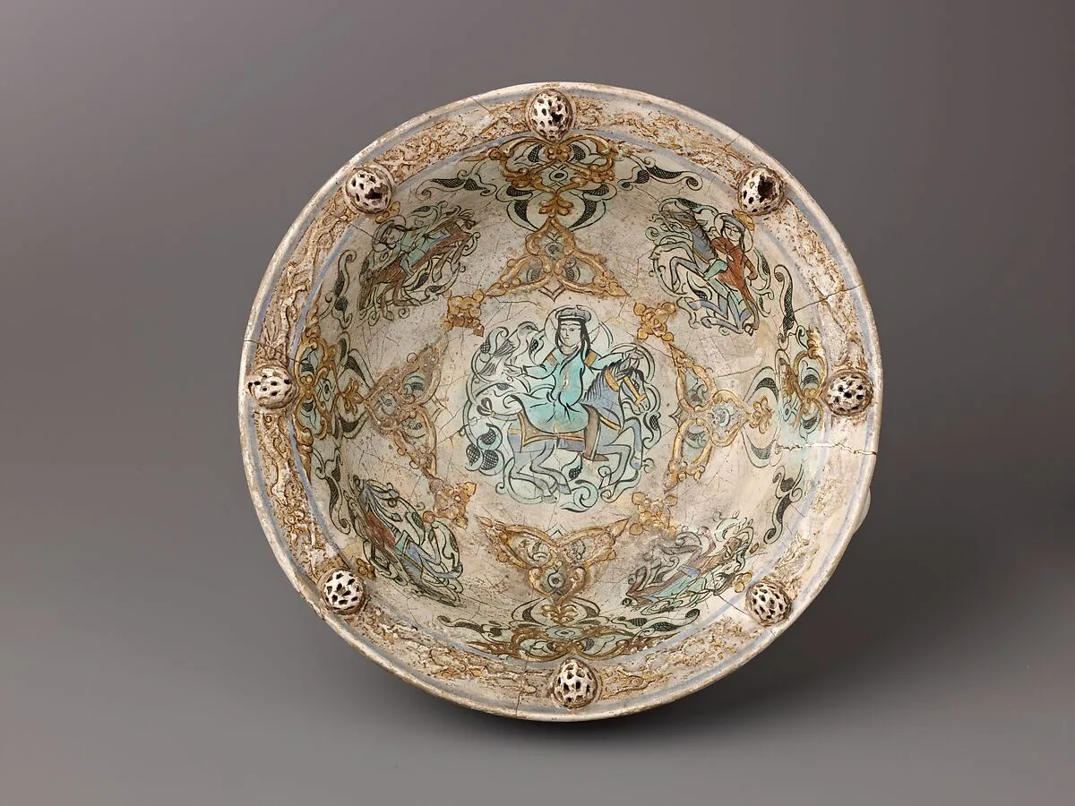 Basin with Handles, Minai'i ("enameled") ware — Unknown