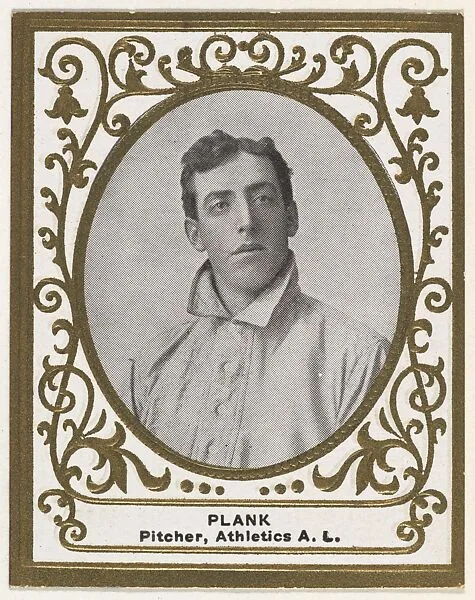 Plank, Pitcher, Athletics, American League, from the Baseball Players (Ramlys) series (T204) issued by the Mentor Company to promote Ramly and T.T.T. Turkish Cigarettes — Mentor Company, Boston|Carl Homer Studios, Boston