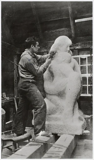 [William Zorach Carving "Mother and Child"]