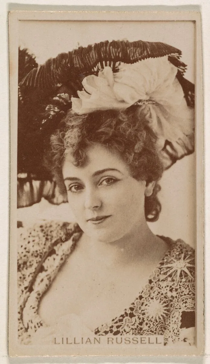 Lillian Russell, from the Actresses series (N245) issued by Kinney Brothers to promote Sweet Caporal Cigarettes — Kinney Brothers Tobacco Company