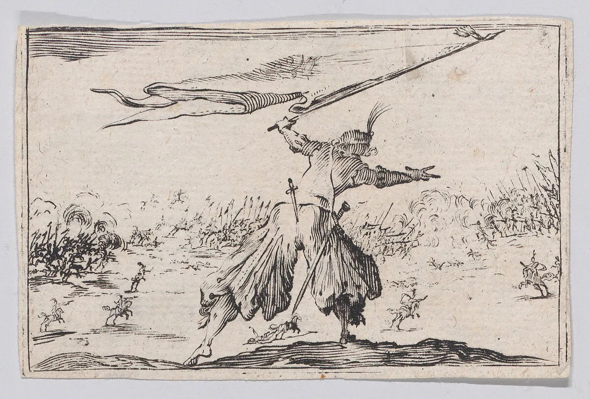 Reverse Copy of Le Porte-Étendard (The Standard Bearer), from Les Caprices — Jacques Callot|Anonymous