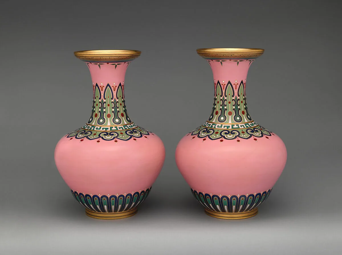 Vase with "cloisonné" decoration (one of a pair) — Minton(s)|Christopher Dresser