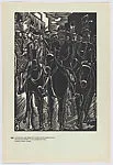 Plate 52: Constitutionalists on horseback entering Mexico City, from the portfolio 'Estampas de la revolución Mexicana' (prints of the Mexican Revolution) — Taller de Gráfica Popular|Isidoro Ocampo, Mexican